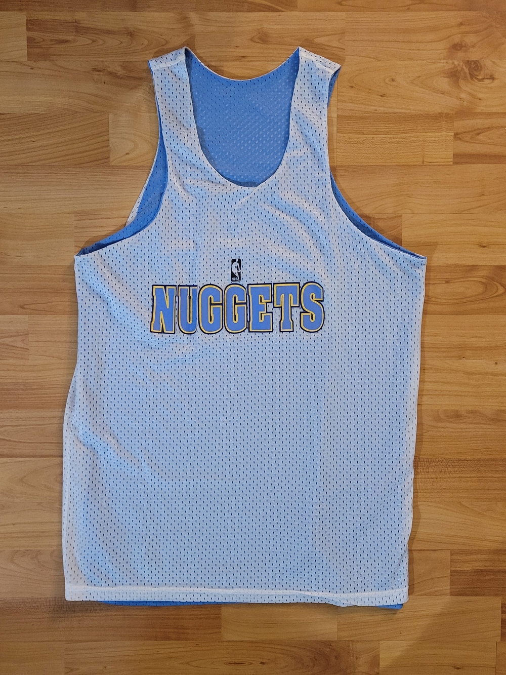 Russell Athletics Denver Nuggets NBA Reversible Blue and White Mesh Jersey Small - Picture 2 of 4